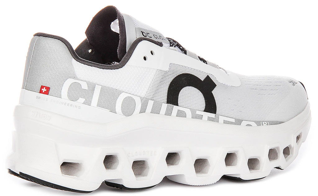 On Running Cloudmonster In White Black For Women