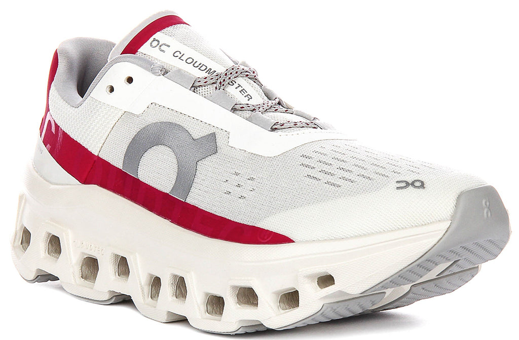 On Running Cloudmonster In White Pink For Women