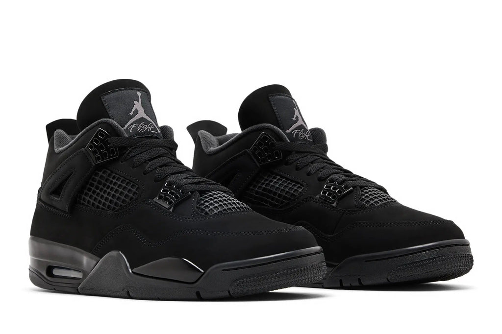 Jordan 4 Retro 'Black Cat' 2025 - Classic Black Nubuck with Nike Air Heel