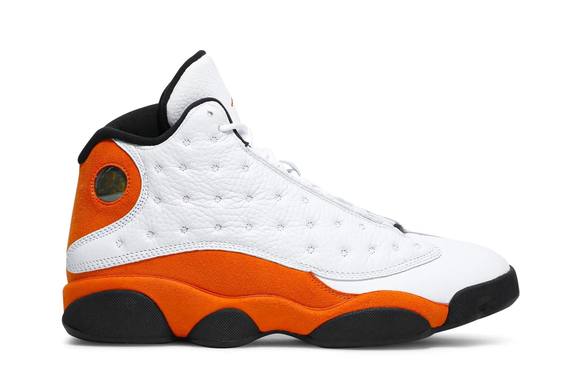 Air Jordan 13 Retro 'Starfish' - White Orange Suede Sneaker with Hologram Logo