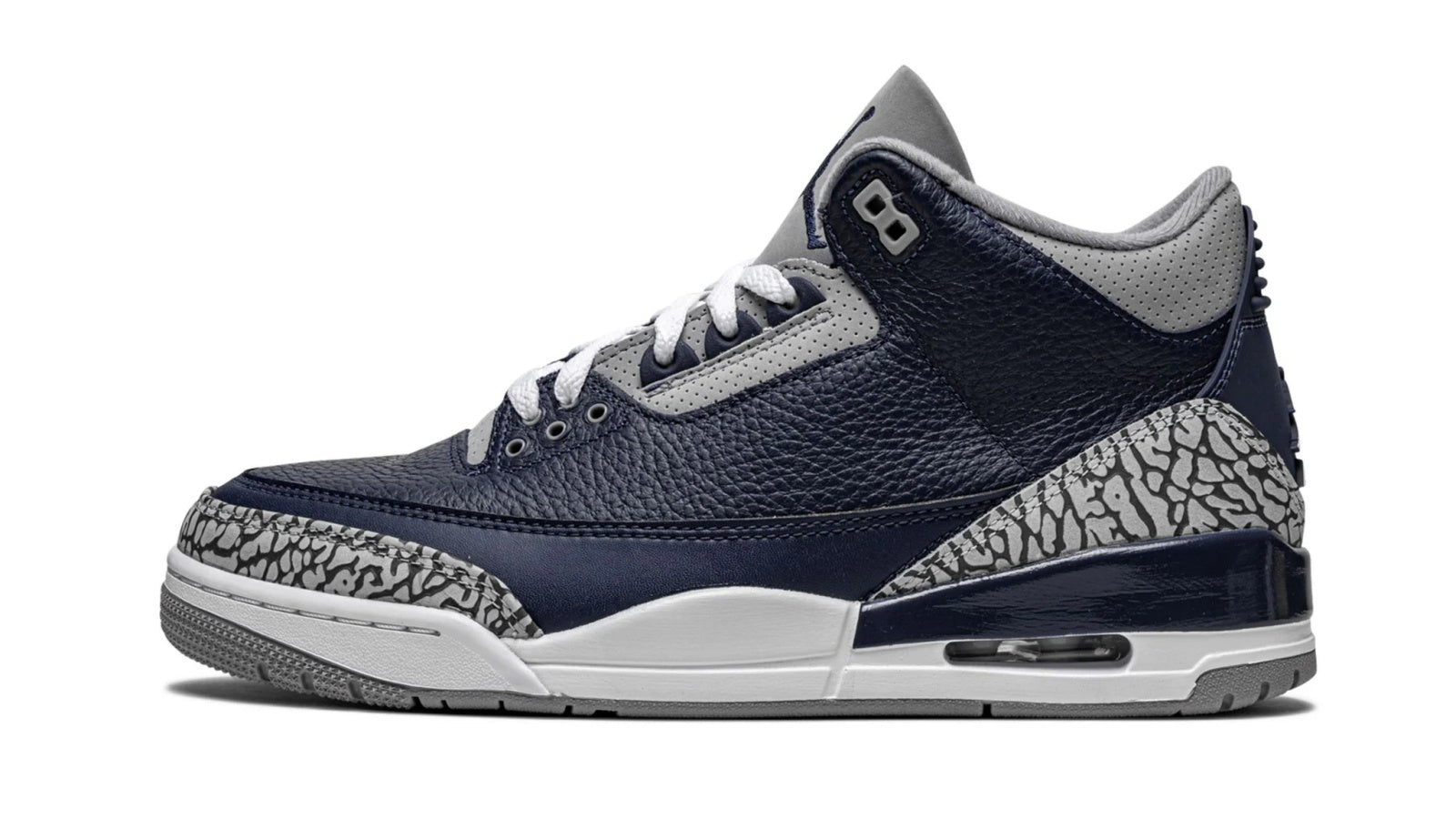 Air Jordan 3 Retro Georgetown - Midnight Navy Cement Grey College Basketball Inspired Sneaker